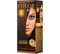 COLOR TIME | Permanent Gel Hair Dye Chestnut Color 25 | Enriched with Royal Jelly and Vitamin C | Permanent Hair Color | Covers Gray Hair | 100 ML