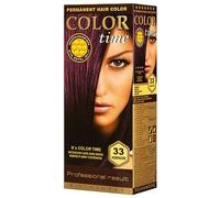 COLOR TIME | Permanent Gel Hair Dye Eggplant Color 33 | Enriched with Royal Jelly and Vitamin C | Permanent Hair Color | Covers Gray Hair | 100 ML