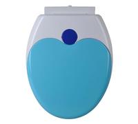 Color Toilet Seat with Built-in Potty Training Seat for Toddlers and Adults, Slow Close Toilet Lid Cover, Space Saving Toddler Toilet Seat,Blue,Elongated