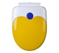 Color Toilet Seat with Built-in Potty Training Seat for Toddlers and Adults, Slow Close Toilet Lid Cover, Space Saving Toddler Toilet Seat,Blue,Elongated
