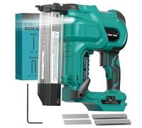 color tree Cordless Nail Gun Electric Staple Gun Cordless Brad Nailer 2-in-1 for Makita Battery 18 Gauge Nail Gun Brushless Motor with 1000 Nails for Wood Carpentry, 2 Modes(No Battery)