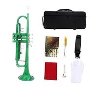 Color Trumpet Bb B Flat Brass Instrument Trompete With Case Strap Musical Instrument Accessories(Green)