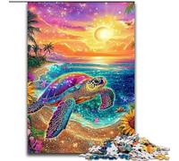 Color Turtle Adult Puzzles 1000 Pieces, Challenging Game And Family Play Artists Collection, Fine Art for Age 14 Years Up (50x75cm)