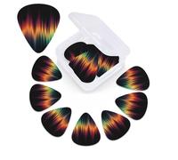 Color Waveform Guitar Picks 12 Pack 3 Different Thickness Celluloid Guitar Plectrums with Guitar Pick Storage Box Personalized Guitar Pick for Acoustic Guitar Picks