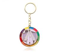 Color Wheel Card Compass Keychain Metal Rotatable Multicolor Turntable Pendant Key Chain Enamel Keyring Car Key Holder for Women Lover Gifts