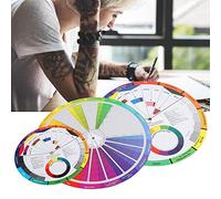 Color Wheel, Color Wheel Color Mixing Tutorial 3 Pieces Tattoo Color Wheel Color Mixing Board Circular Colors for Chromatic Guide Tattoo Accessories Makeup Ink Wheel
