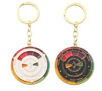 Color Wheel Keychain - What To Eat Spinning Key Chain - Funny Aesthetic Arts Gifts for Artists, 2pcs Color Wheel Keychain Set, One Size