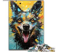 Color Wild Dog 1000 Piece Jigsaw Puzzle for Adults Teens, Learning Educational Toys Family Games with Matching Poster And Trivia Sheet (26x38cm)