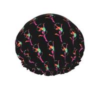 Color Woman Printed Hair Cover, Dual Layer Bathing Cap For Thick Hair, Reusable Headgear For Women