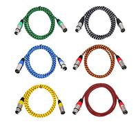 Color XLR Cable JLTPH 2m/6.5ft Professional Audio Path Cables 6 Color Balanced XLR Male to Female Cables Cord (Pack of 6)