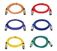 Color XLR Cable JLTPH 2m/6.5ft Professional Audio Path Cables 6 Color Balanced XLR Male to Female Cables Cord (Pack of 6)