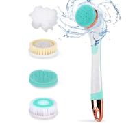 Color You Exfoliating and Massage, Electric Bath Brush with Long Handle, Rechargeable Body Scrub, Soft Silicone Rotating Skin Brush with 4 Rotary Brush Heads for Men and Women