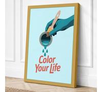 Color Your Life Typography Canvas Wall Art Print 18x12 Inch (46 x 30 cm)