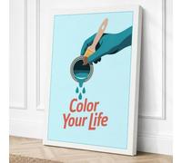 Color Your Life Typography Canvas Wall Art Print 30x20 Inch (76 x 51 cm)
