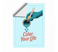Color Your Life Typography Unframed Wall Art Print A2 (59.4×42cm), Wall Decor for Living Room, Bedroom, Office & Home, Art Gift