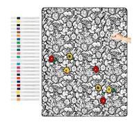 Color Your Own Blanket - Reusable Washable Throw with 24 Markers, Interactive Creative Activity Design, Comfortable Everyday Use | Coloring Blanket for Travel Car Couch Napping