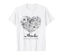 Color Your Own Floral Heart Positive Art Quotes Value Graphic T-Shirt, Men, White, S