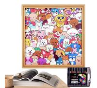 Color Your Own Puzzle,Coloring Dog Photo Frame,Interactive Wooden Puzzle | for Animal Lovers Collectors Boys Family Gatherings Game Night Holiday Birthday Home
