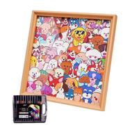 Color Your Own Puzzle Wood,DIY Coloring Dog Photo Frame,Home Decor Animal Puzzles | for Kids Girls Animal Lovers Family Gatherings Game Night Holiday Birthday Indoor Activities Office