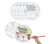 Color Your Own "When Can I Pray" Wheels - 9" (6 Pieces), Religious Craft Supplies for Kids, Perfect for Sunday School Bible Lessons