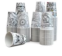Color Your World - 8 oz - 1000 Disposable Paper Coffee Cups | Espresso, Tea, Hot Chocolate, Cold Water| Single Wall Insulation, Rolled Rims, Recyclable | Perfect For Home Office School Solo Drinking