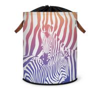Color Zebra Print Laundry Hamper Large Laundry Basket Foldable Clothe Hamper Storage Organizer Bin with Drawstring Lid Boxes for Bedroom Bathroom Room