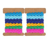 Color Zigzag Ribbon, 2 Pack RIC Rac Trim Zig Zag Braid Woven Trim Ribbon Tape 8mm Waved Sewing Bending Fringe Trim for DIY Sewing Crafts Wedding Dress Clothing Embellishment (1)
