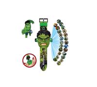 (color3) Cartoon Children Watch 3D Projection Cartoon Spider-man Iron Man Digital Watches Children Watch Toy