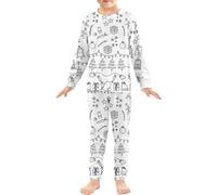 Colorable Pajamas for Kids DIY Hand Painted Coloring Sleepsuits Set-Kids Pjs Coloring Kit Perfect for Toddle Boys Girls Christmas Pajama Two Piece Long Sleeve Sleeves + Soft (Light Blue, 6-7 Years)