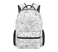 Colorable Schoolbag for Starting School Gifts with 12 Colors Pen, Travel Book Bag for Students, White_A, White_H