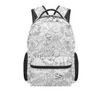 Colorable Schoolbag for Starting School Gifts with 12 Colors Pen, Travel Book Bag for Students, White_A, White_E