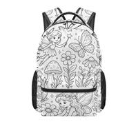 Colorable Schoolbag for Starting School Gifts with 12 Colors Pen, Travel Book Bag for Students, White_A, White_D