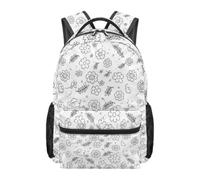 Colorable Schoolbag for Starting School Gifts with 6 Colors Pen, Travel Book Bag for Students, White (White_B)
