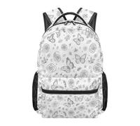 Colorable Schoolbag for Starting School Gifts with 6 Colors Pen, Travel Book Bag for Students, White (White_A)