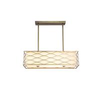 Colorado 5 Light Bar Ceiling Pendant - Aged Gold with Cream Fabric Shade