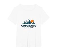 Colorado Attitude Mountain Adventure Outdoor Graphic T-Shirt, Women's Plus, White, 5X