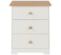 Colorado Bedside Cabinet - 3 Drawer - White