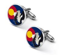Colorado Bigfoot Mountains Flag Cufflinks for Men Women Cuff Links Tuxedo Shirt Personalised Printed Jewelry Accessories
