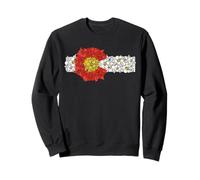Colorado Columbine Flowers & State Flag Retro Graphic Sweatshirt