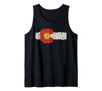 Colorado Columbine Flowers & State Flag Retro Graphic Tank Top