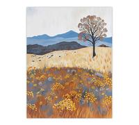 Colorado Countryside Floral Landscape Painting Wall Art Print Artery8 Multi W24 inch x H32 inch