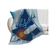Colorado Deer White Mountains Flannel Blanket Throw 250g Lightweight Carpet Large Bed Blankets for Sofa Couch Bed 40"*50" (100 * 130cm)