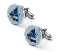 Colorado Deer White Mountains Men's Alloy Cufflinks Classic Cuff Link Fashion Shirt Accessories for Business Party Wedding 2.0cm