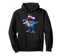 Colorado Dinosaur T-Rex Denver Flag Boulder Ski Men Women Pullover Hoodie