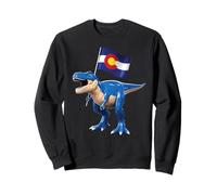 Colorado Dinosaur T-Rex Denver Flag Boulder Ski Men Women Sweatshirt