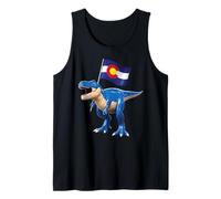 Colorado Dinosaur T-Rex Denver Flag Boulder Ski Men Women Tank Top