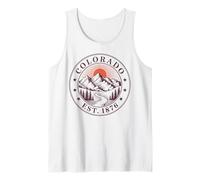 Colorado Est 1876, Mountain Range Graphic, Souvenir, Vintage Tank Top