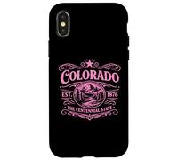 Colorado Est 1876 The Centennial State Ski Vintage Mountain Case for iPhone X/XS