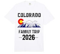 Colorado Family Trip 2026 Denver Map Flag CO Souvenir Match Comfort Colors Adult Heavyweight T-Shirt