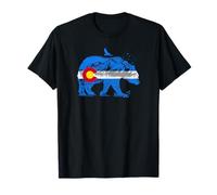 Colorado Flag, Bear, Mountains - Wildlife CO State Graphic T-Shirt